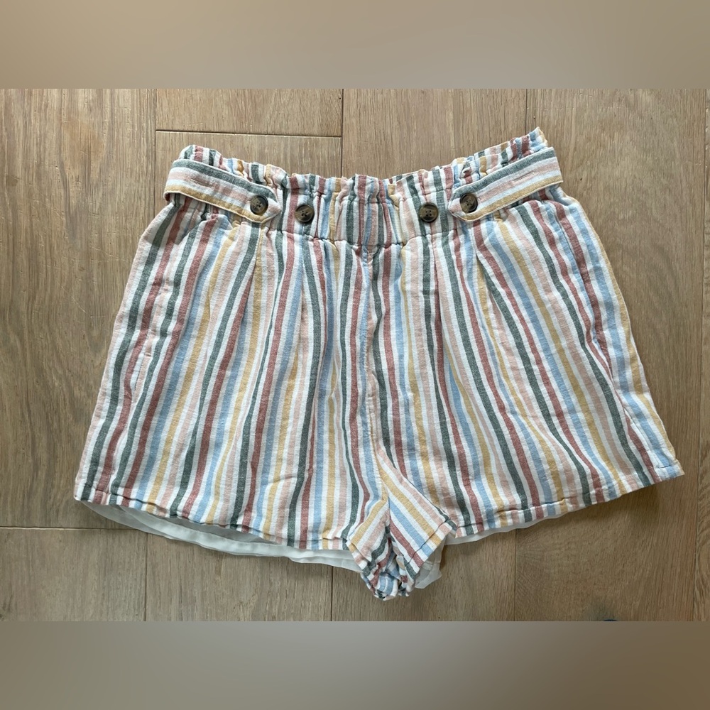 American Eagle striped linen/cotton blend shorts - size L